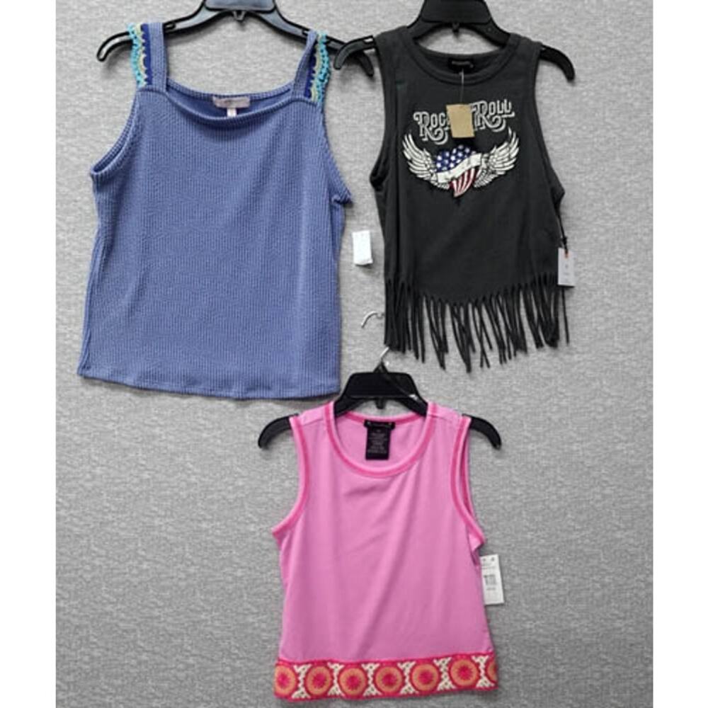 Girls XL 14-16 Lot 3 Dressy Casual Tops Lace Fringe Rock Roll Dillard’s